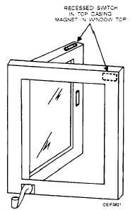Recessed magnetic contacts in casement window
