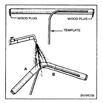 Heating and bending pipe to conform to wire template