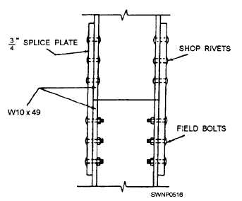 Column splice with no size change