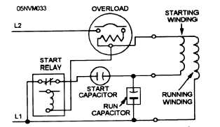 Schematic wiring diagram of a capacitor-start capacitor-run motor