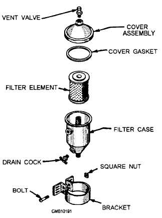 Fuel filter assembly with replaceable element