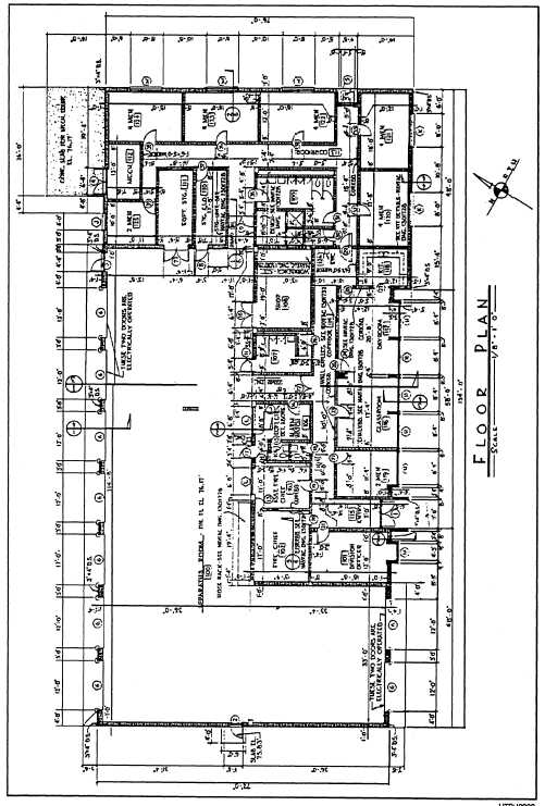 Architectural or floor plan of concrete masonry construction