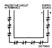 Negative conductor is run with a positive conductor to all contacts, even though the system would operate with just a single-wire, positive-leg wire run from contact to contact