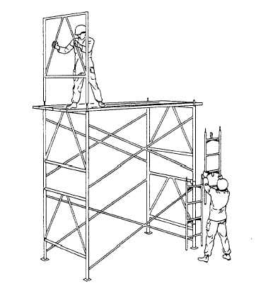 Assembling prefabricated independent-pole scaffolding