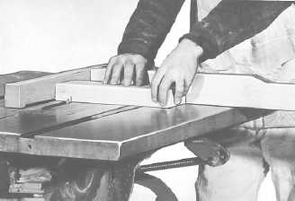 Making tenon shoulder cut on a table saw