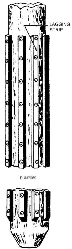 Lagging of a timber friction pile