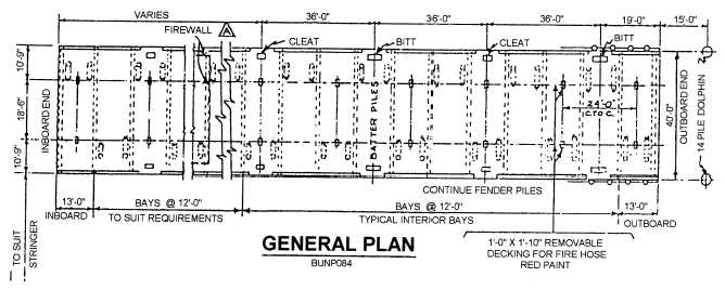 General plan of an advanced-base 40-foot timber pier
