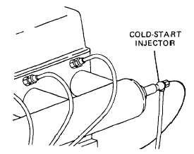 Typical cold-start injector mounted on the intake manifold