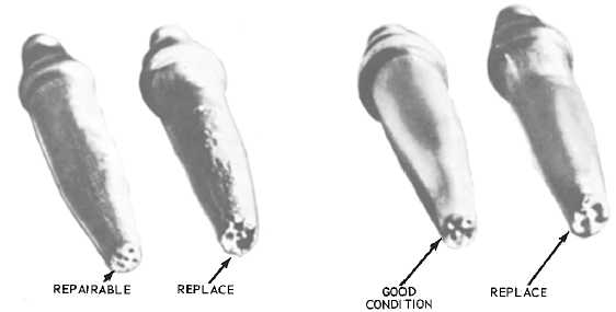 Four cutting-tip conditions