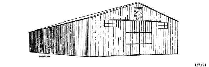 Completed 40-foot by 100-foot by 14-foot pre-engineered building