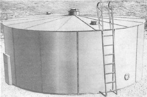 500-barrel capacity vertical, bolted steel tank assembled