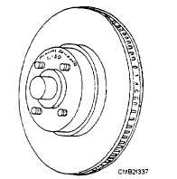 Example of minimum thickness specification cast into a brake disc