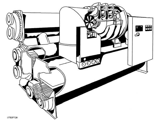 Cutaway view of one type of centrifugal compressor