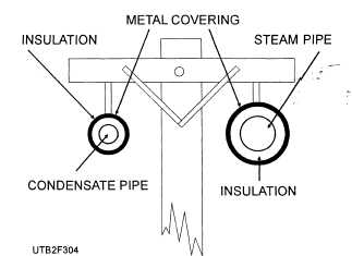 Steam and condensate lines supported by poles